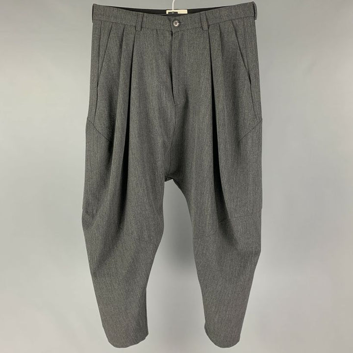 HENRIK VIBSKOV Taille M Pantalon décontracté plissé en polyester gris
