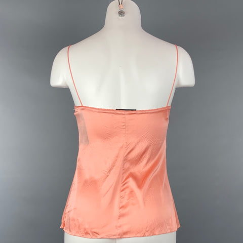 ELIE TAHARI Size XS Peach Wrinkled Silk Camisole Blouse