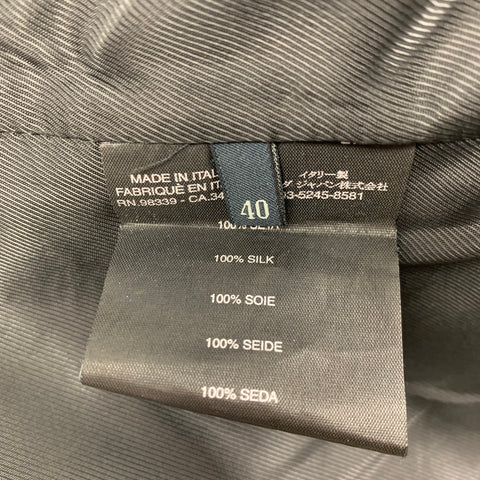 PRADA Size 4 Navy Silk Single Breasted Belted Jacket