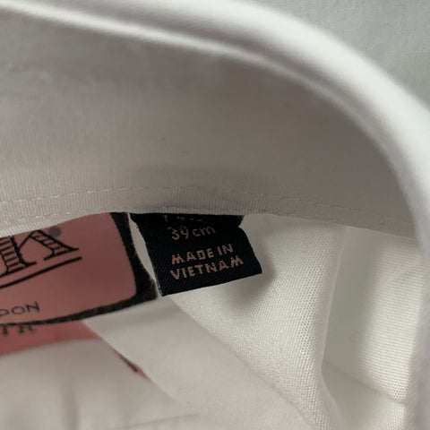 PINK Size M White Cotton Button Down Long Sleeve Shirt