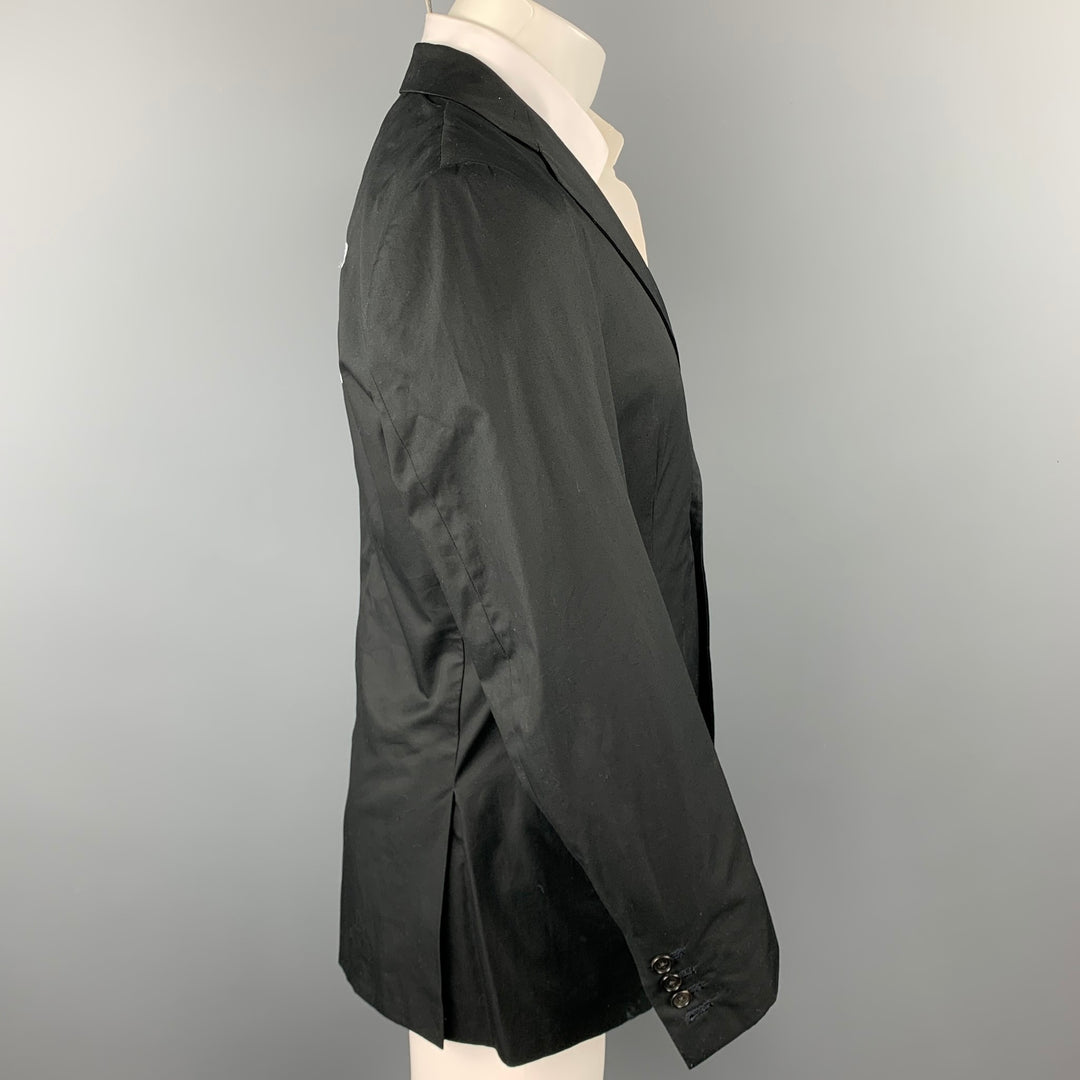 R13 Size 40 Black Embroidery Cotton Notch Lapel Sport Coat