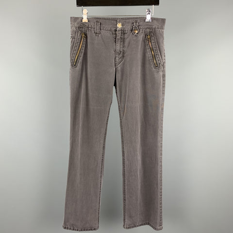 CLOAK Size 32 Charcoal Wash Cotton Blend Casual Pants