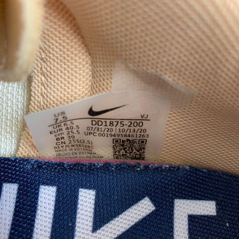 NIKE x SACAI Talla 7.5 Zapatillas de deporte de gamuza con materiales mixtos color tostado y azul marino