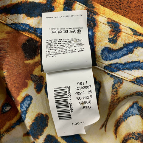 ROBERTO CAVALLI Size M Multi-Color Print Silk button down Long Sleeve Shirt