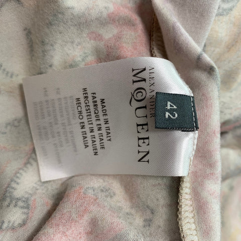 ALEXANDER MCQUEEN Size 6 Multi-Color Rayon Blend Floral Long Sleeve Dress