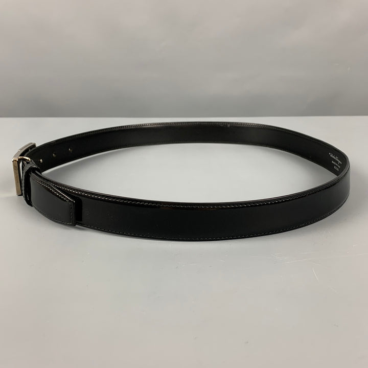 SALVATORE FERRAGAMO Size 38 Black Leather Belt