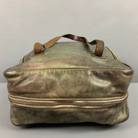 NUMERO 10 Grey Green Distressed Leather Bag