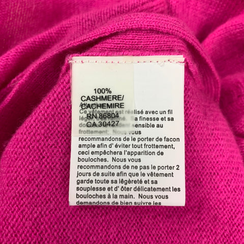 MAGASCHONI Size S Pink Cashmere Knitted V-Neck Pullover