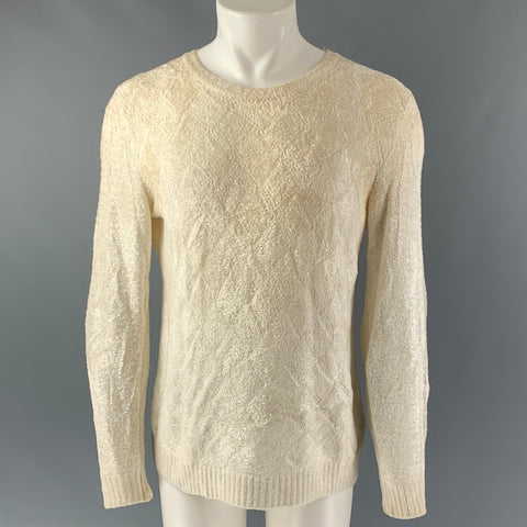 EMPORIO ARMANI Jersey con cuello redondo en mezcla de viscosa en blanco roto talla XS