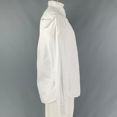 BARENA Taille XL Chemise à manches longues en coton uni blanc