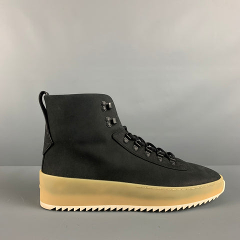 FEAR OF GOD Size 12 Black Solid Canvas High Top Sneakers