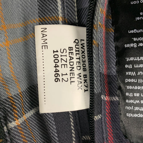 BARBOUR Talla 8 Chaqueta acolchada de algodón encerado negro