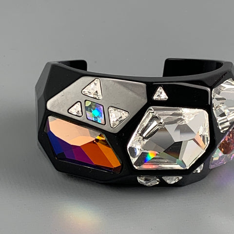 SWAROVSKI Black Acetate Crsytal Cuff Bracelet