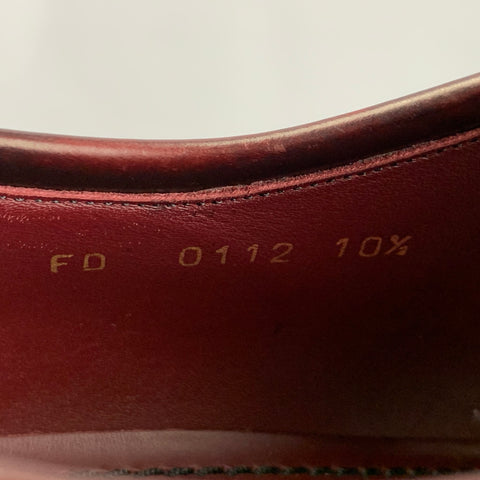 LOUIS VUITTON Size 11.5 Burgundy Perforated Leather Lace Up Shoes