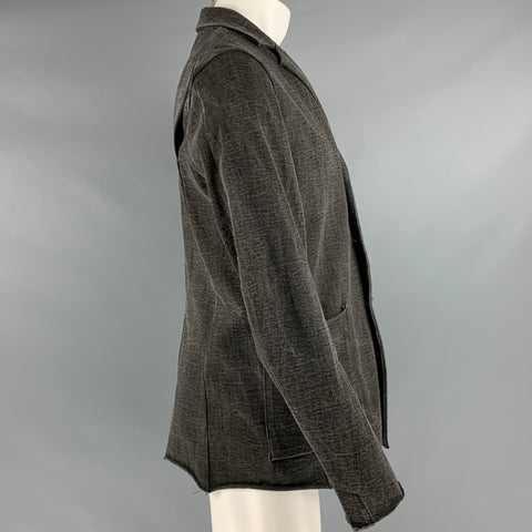 THE VIRIDI-ANNE Size M Grey Cotton Single Breasted Jacket