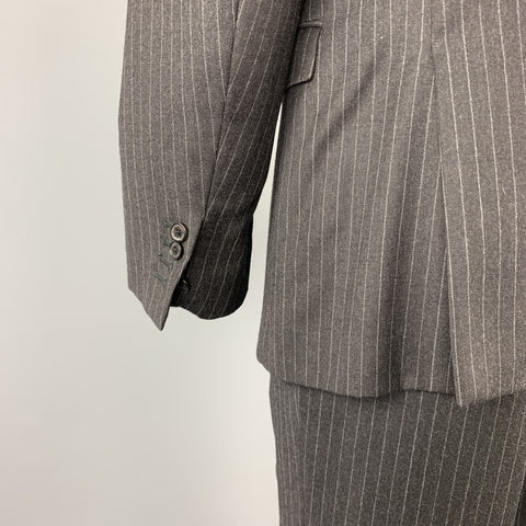 NEIL BARRETT Size 42 Regular Charcoal Stripe Wool Notch Lapel Suit