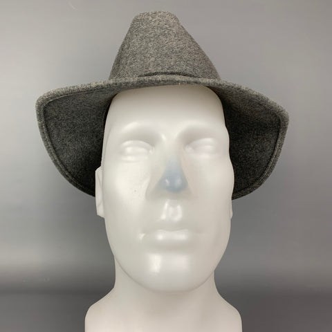 feutre gris DOESKIN vintage. Chapeau fédéral en plumes