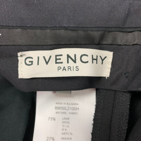 GIVENCHY Size 34 Black Wool Mohair Zip Fly Dress Pants