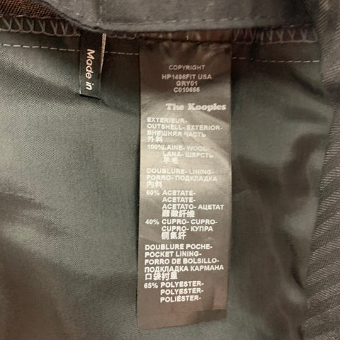 THE KOOPLES Size 30 Grey Plaid Wool Zip Fly Dress Pants