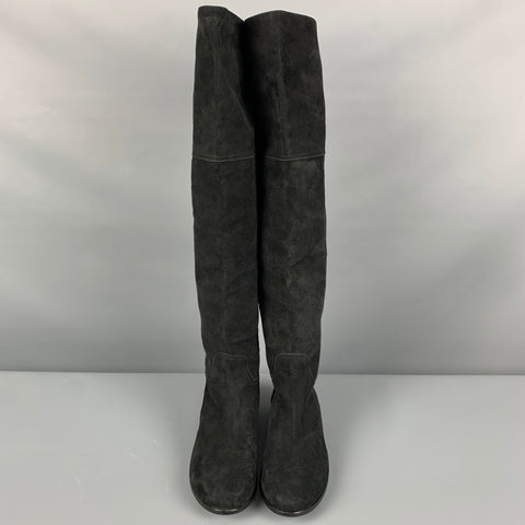 AQUATALIA Size 9.5 Black Suede Boots