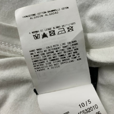 JUST CAVALLI Size L White & Black Graphic Cotton T-shirt