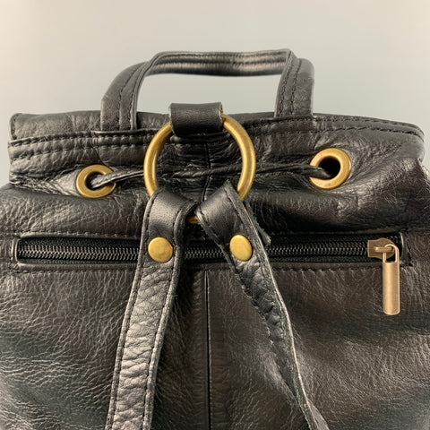 LAVORAZIONE ARTIGIANA Black Leather Backpack Handbag
