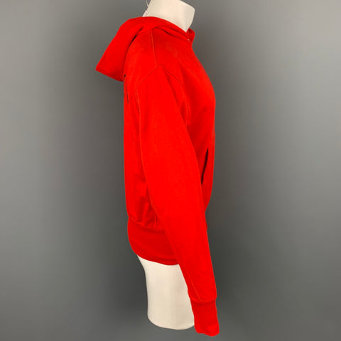 HELMUT LANG L'Apocalypse Joyeuse Size M Red Cotton Hooded Sweatshirt