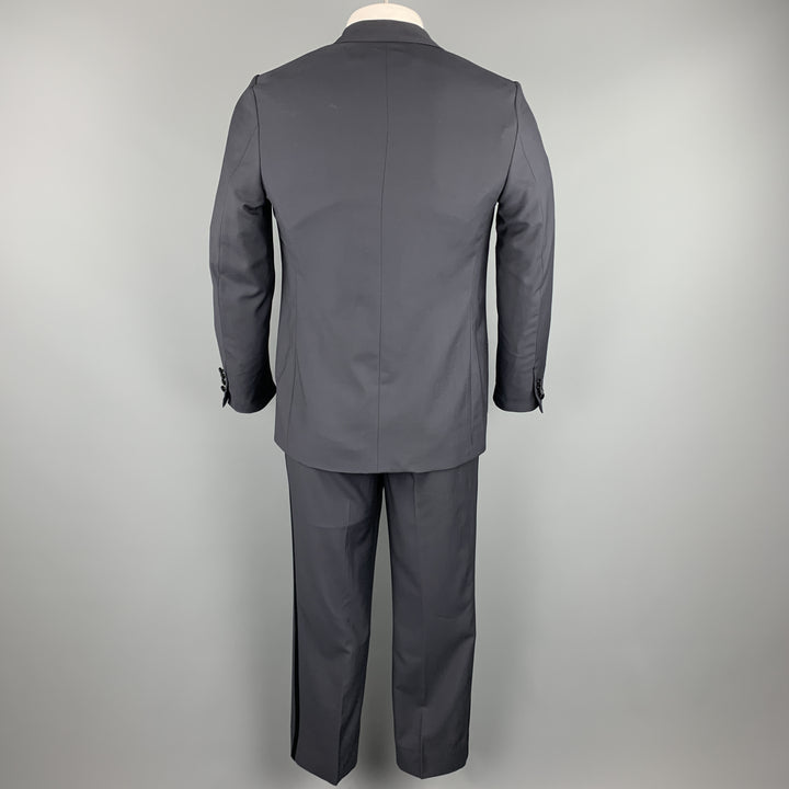 BRIONI Size 40 Regular Navy Solid Wool Peak Lapel Tuxedo