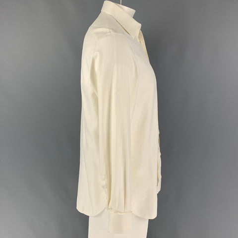 BRIONI for WILKES BASHFORD Size M Cream Cotton French Cuff Long Sleeve Shirt