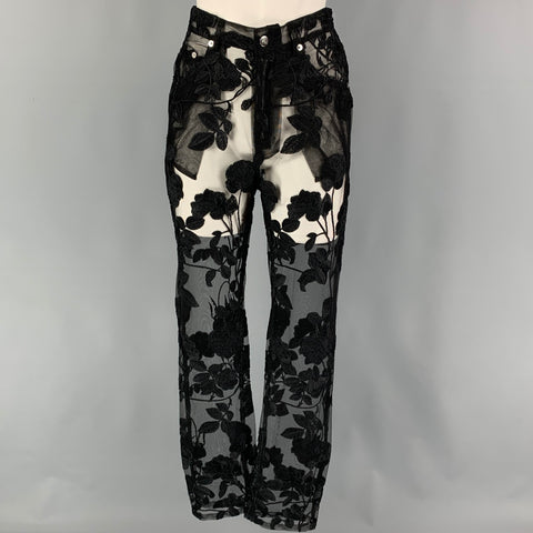 ADAM SELMAN Size 2 Black Lace Dress Pants
