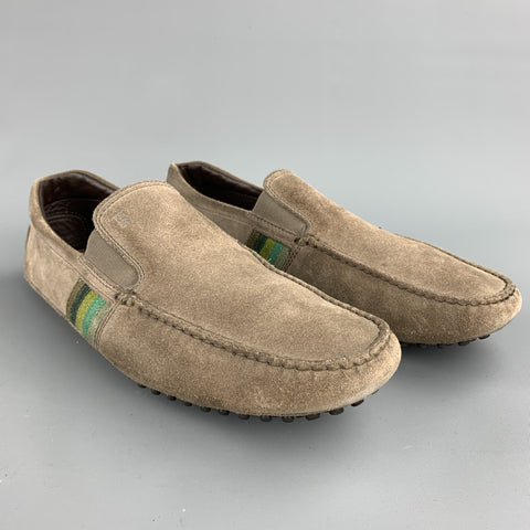 Mocasines tipo driver de ante color topo TOD'S Talla 9.5