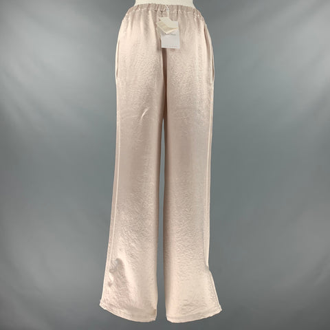 MAX MARA Pantalon décontracté à jambe large en acétate beige taille 8