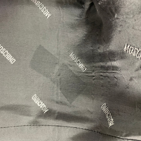 MOSCHINO Size 42 Regular Grey Navy Patchwork Wool Notch Lapel Sport Coat