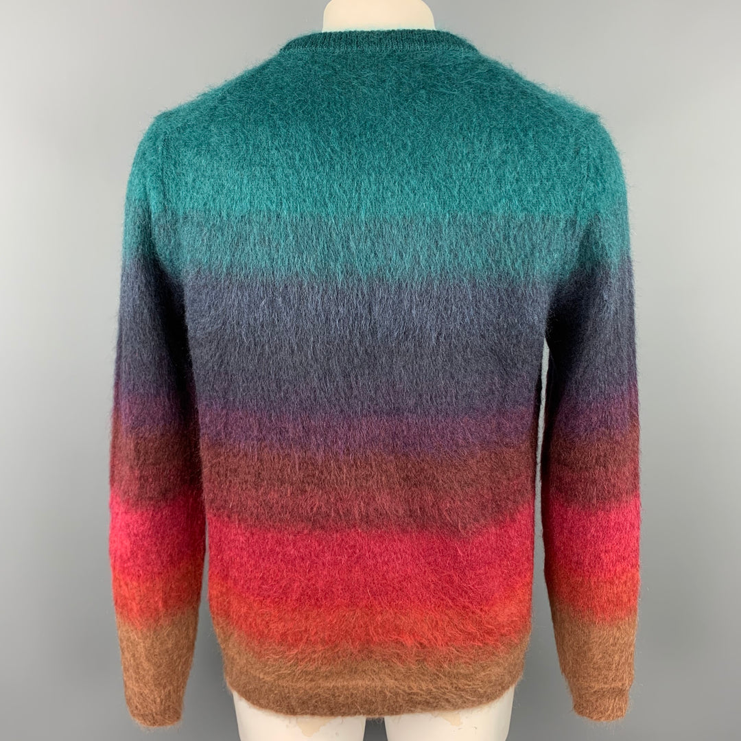 PAUL SMITH Suéter con cuello redondo en mezcla de mohair texturizado multicolor talla XL
