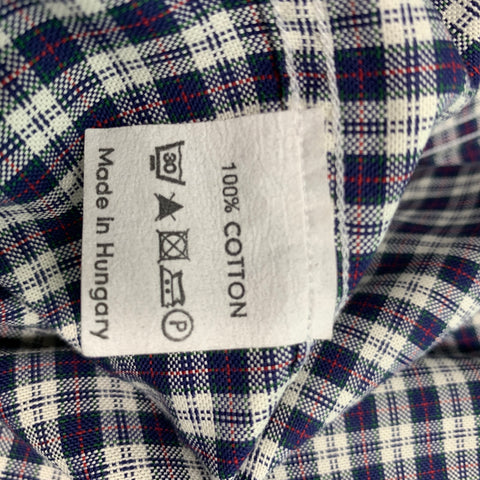 DRIES VAN NOTEN  Size S White Navy Red Checkered Cotton Jacket