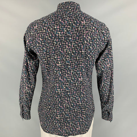 PS by PAUL SMITH Size L Navy Lavender Solid Cotton Button Up Long Sleeve Shirt