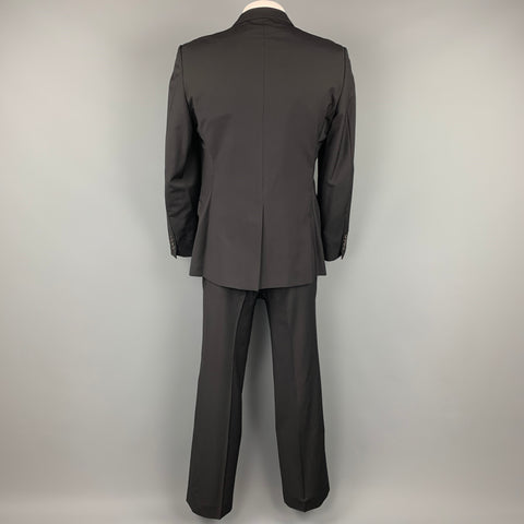 GUCCI Size 42 Regular Black Wool Notch Lapel Suit