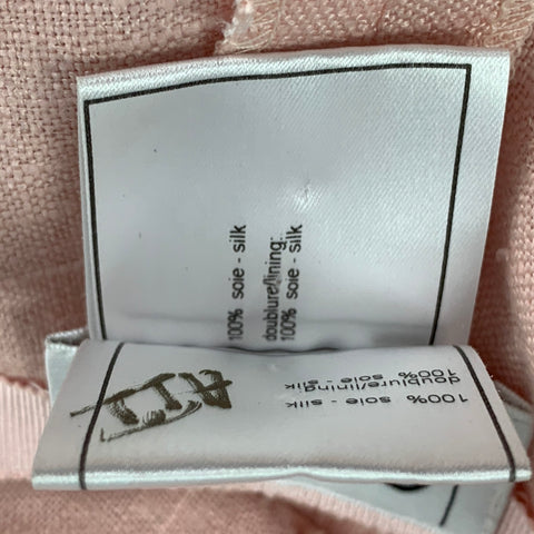 CHANEL 01C Taille 4 Pantalon décontracté taille haute en soie rose