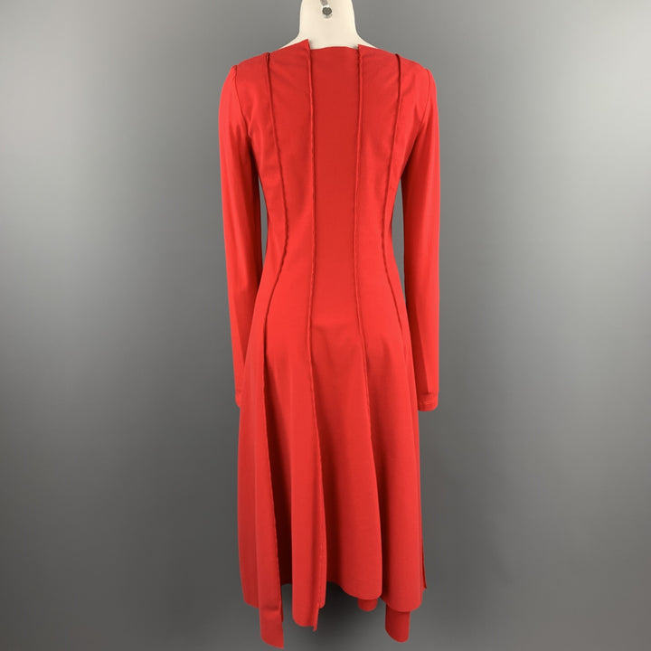 ANETT ROSTEL Size 6 Red Cotton Asymmetrical Long Dress