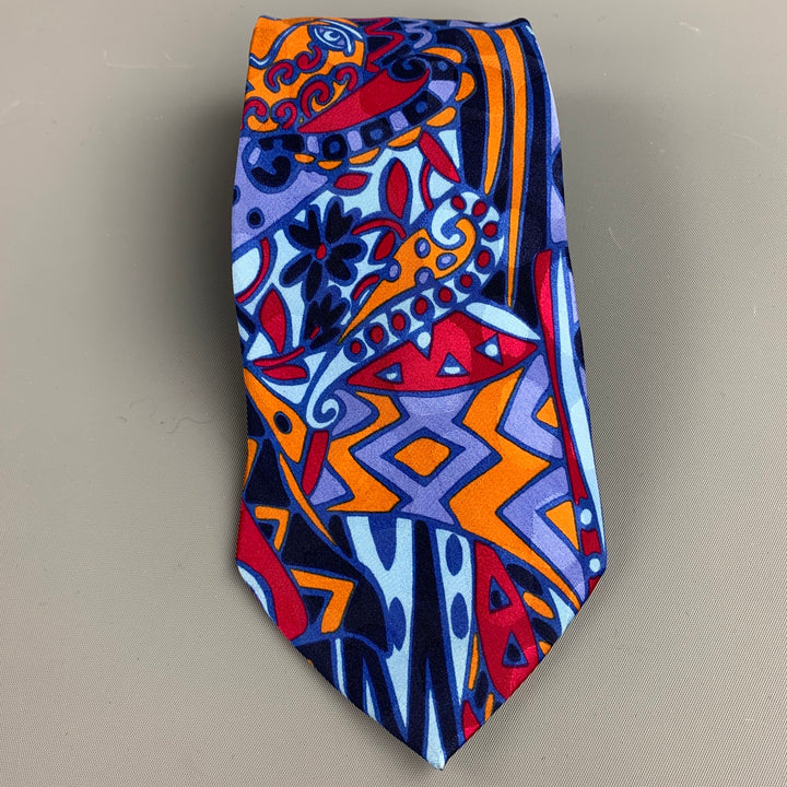 MISSONI Multi-Color Abstract Print Silk Tie