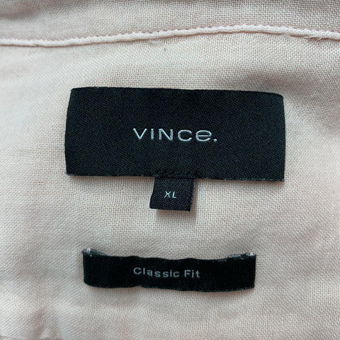VINCE Size XL Orange Sorbet Cotton Long Sleeve Shirt