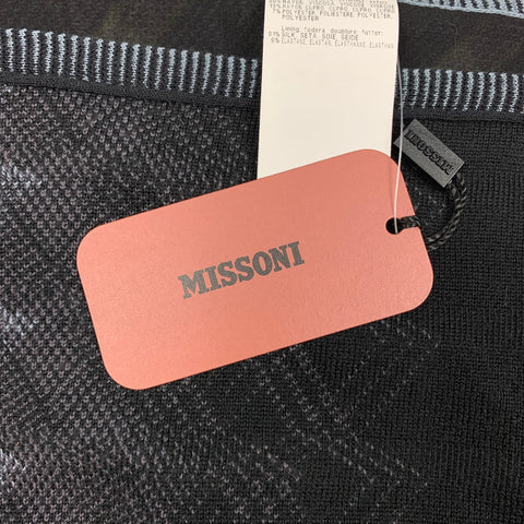 MISSONI Grey & Black Ombre Rayon Blend Scarf