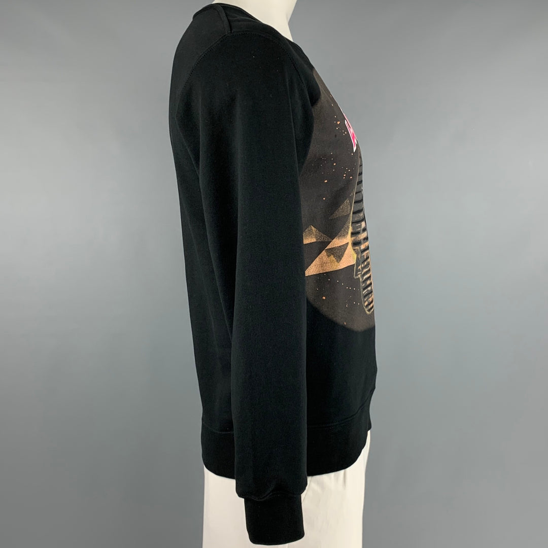 BALENCIAGA Size L Black Graphic Cotton Crew-Neck Sweatshirt