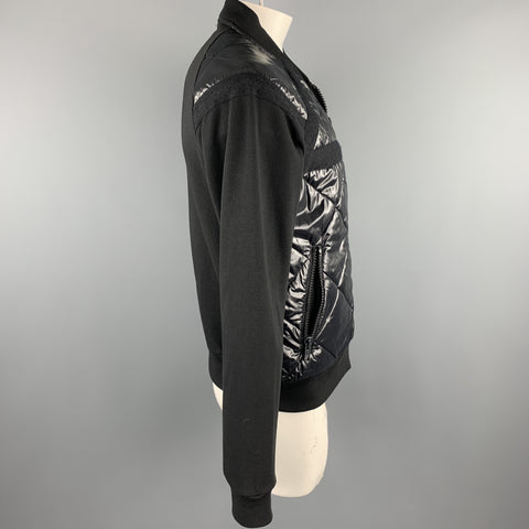 DRIES VAN NOTEN Size L Black Quilted Cotton Blend Zip Up Jacket