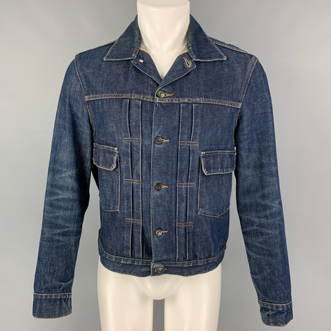 A.P.C. Size S Indigo Contrast Stitch Cotton Trucker Jacket