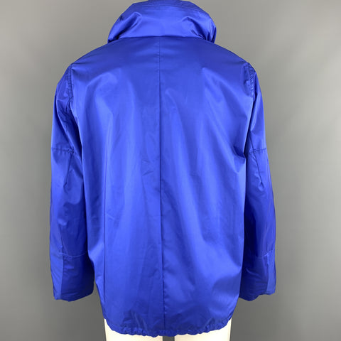JIL SANDER by RAF SIMONS Size 38 Blue Nylon High Neck Zip Hood Parka