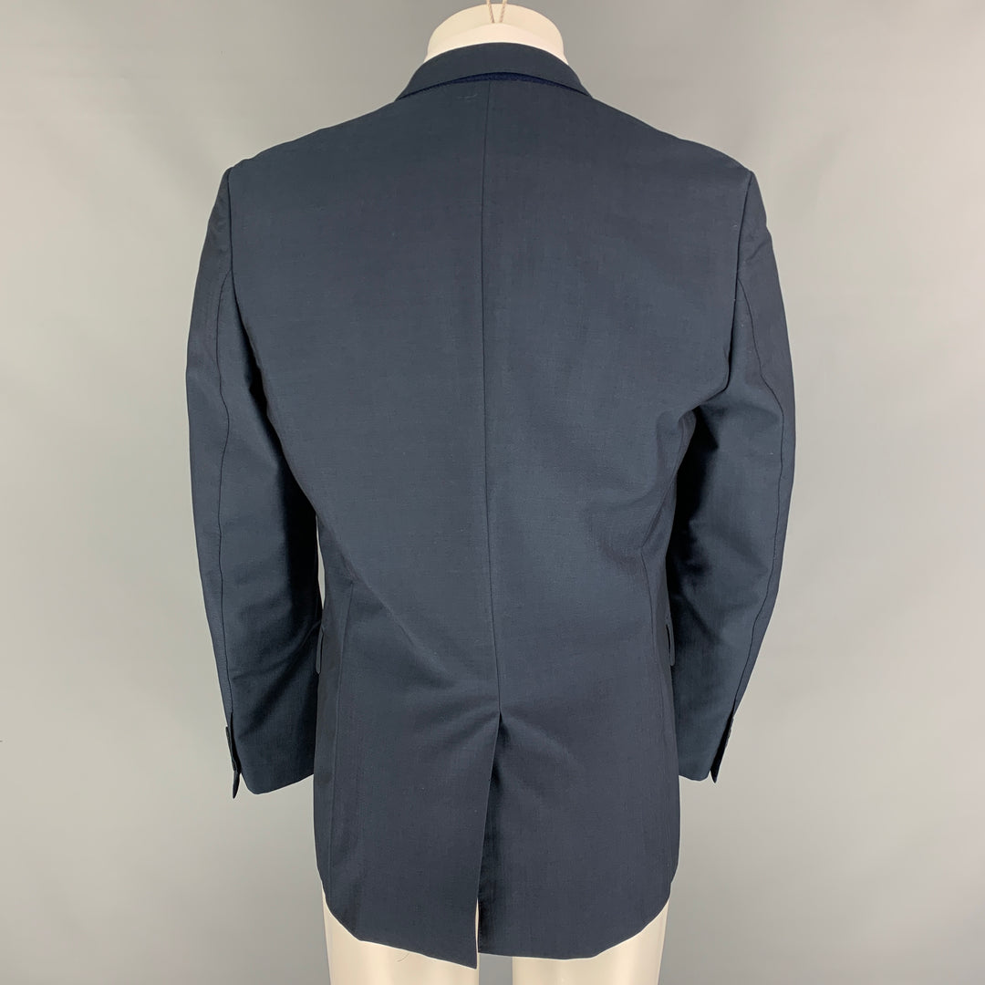 PAUL SMITH Size 40 Regular Steel Blue Wool Mohair Sport Coat