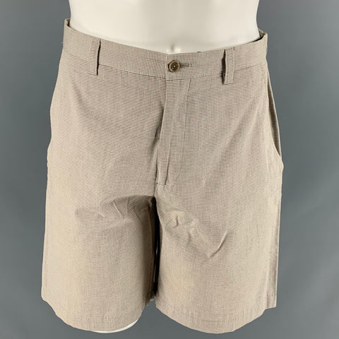 ETRO Short kaki en coton à carreaux taille 32