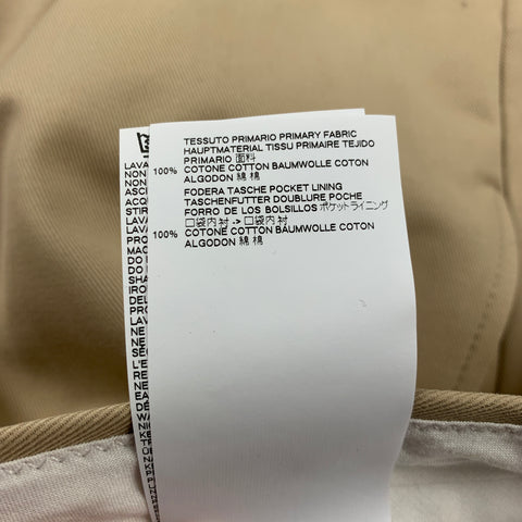 MAISON MARTIN MARGIELA Size 34 Khaki Cotton Button Fly Casual Pants