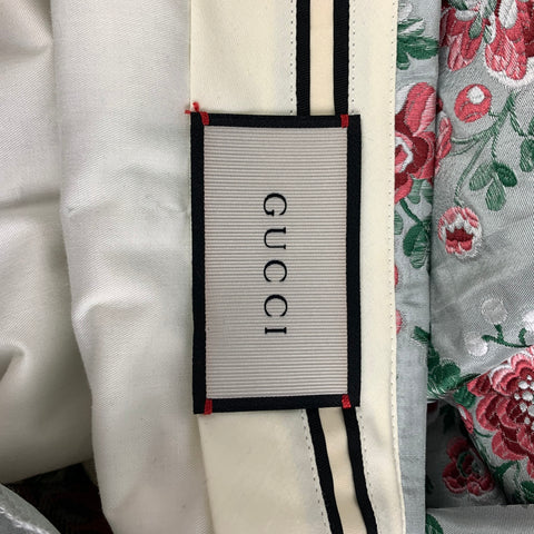 GUCCI by Alessandro Michele Size 36 Green Rose Floral Silk Polyester Tuxedo Suit